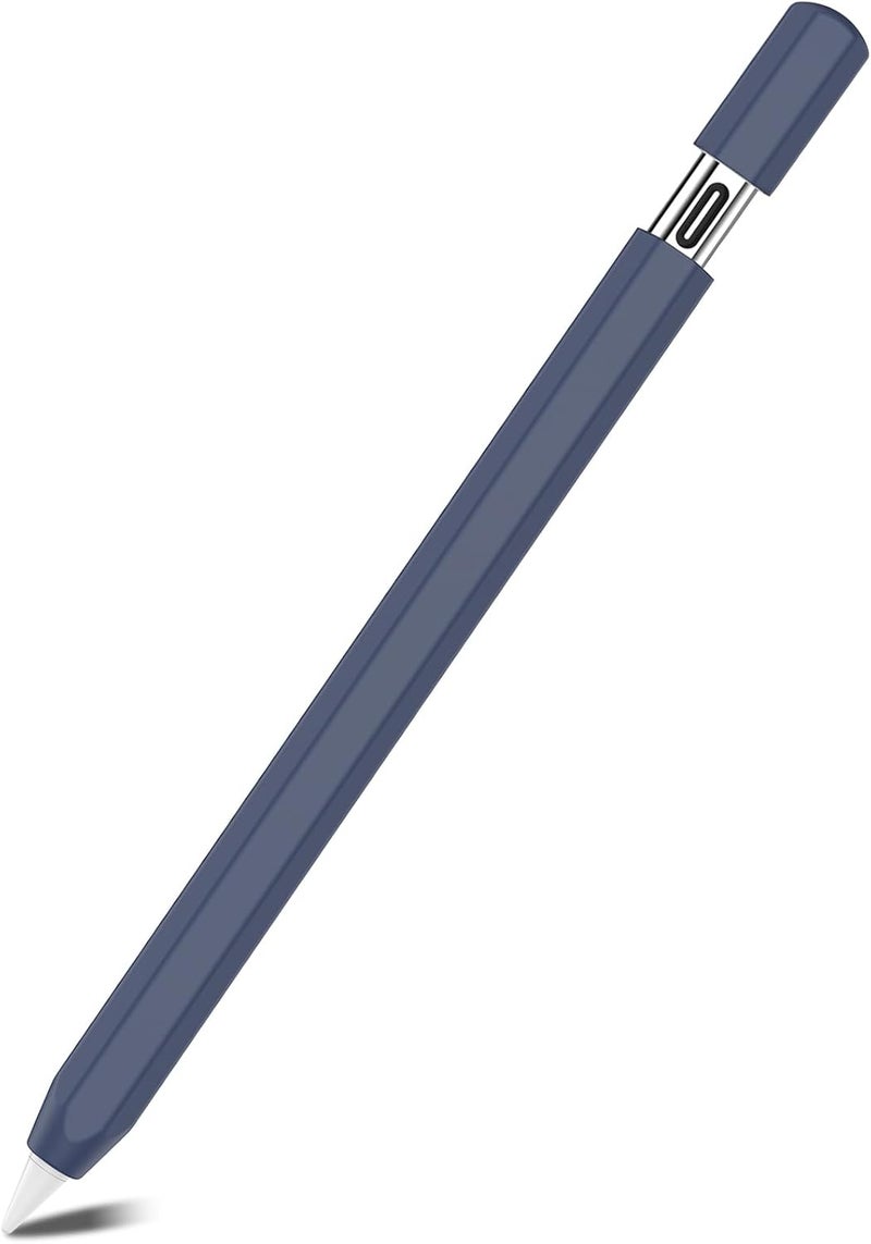 SidunRilax حافظة سيليكون لقلم آبل (USB-C) 2023، غلاف جلدي متوافق مع قلم آبل الجيل الثالث، ألوان متعددة متاحة (أزرق داكن) - Image 1